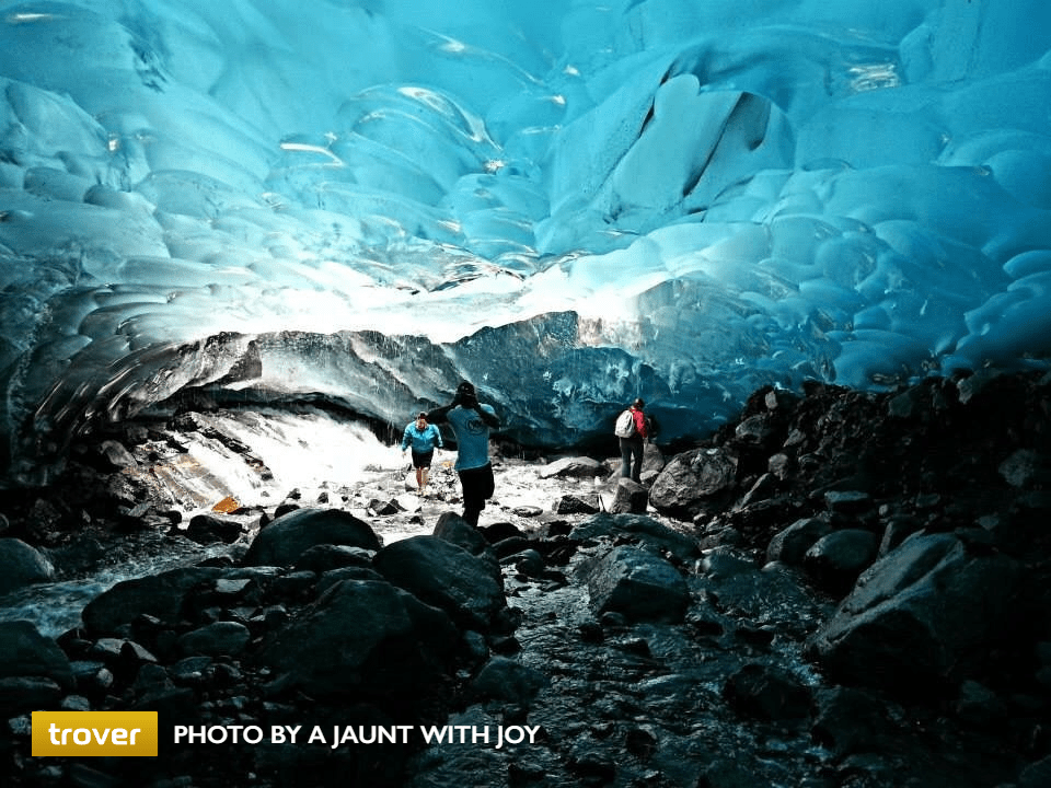 Mendenhall Ice Caves, Juneau, Alaska. Photo via Trover/A Jaunt with Joy