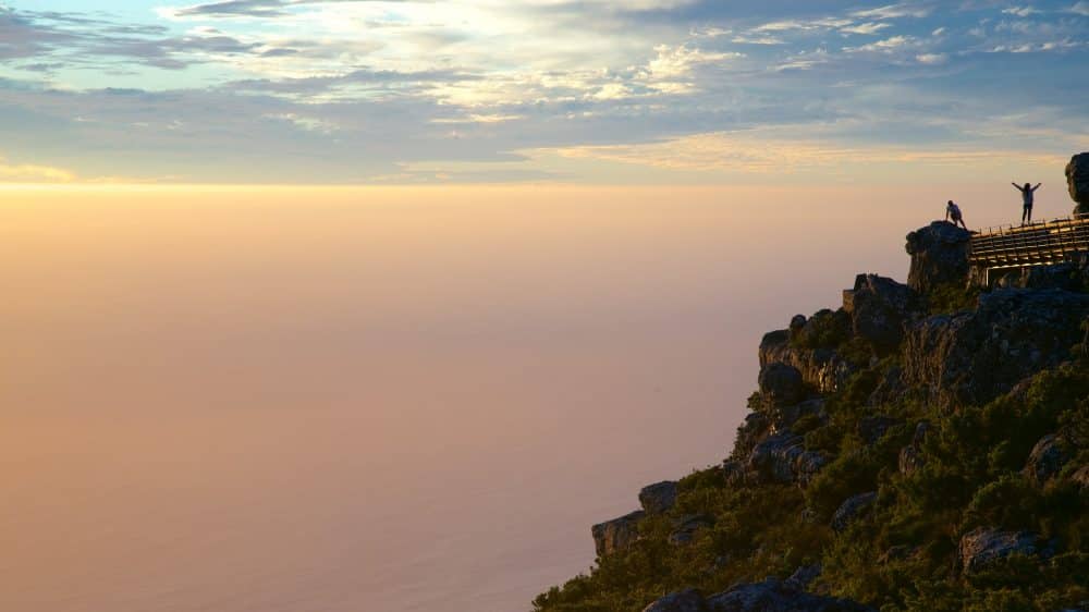 People on Table Mountain in Cape Town