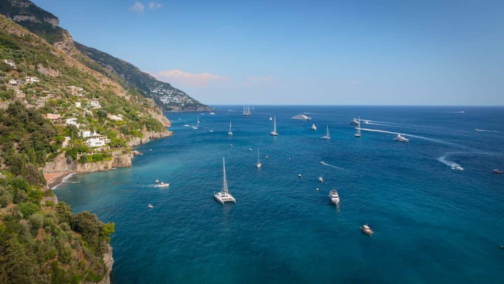 Coastal view of Positano in Amalfi Coast