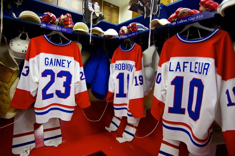 Jersey exhibit at the Hockey Hall of Fame in Toronto