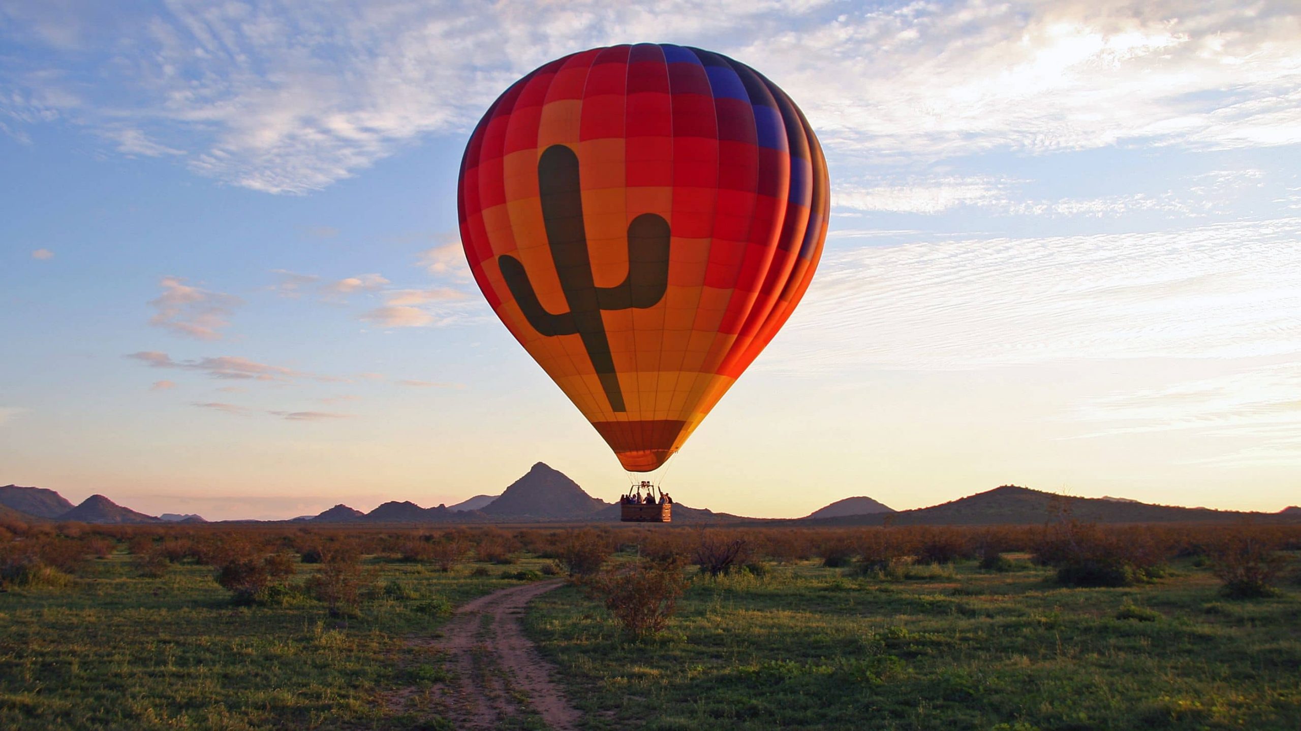 Hot Air Balloon over Sonoran Desert in Phoenix