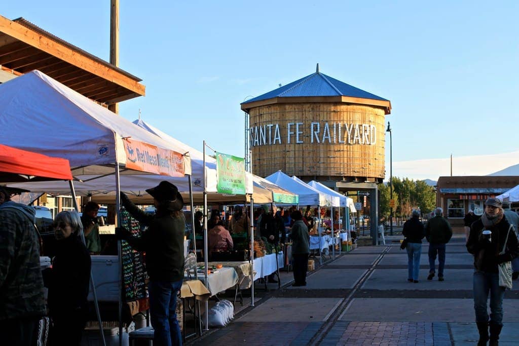 Early morning at the farmers market.