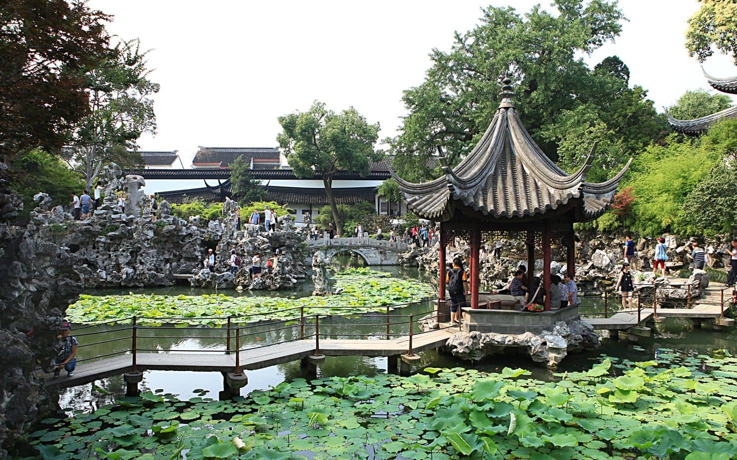 A Pond in a Beautiful Garden in China