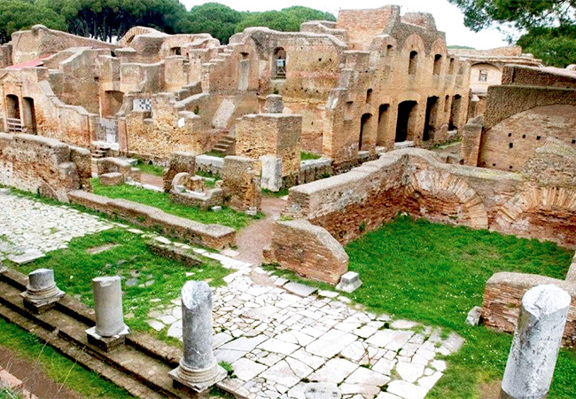 Town of Ostia Antica in Italy