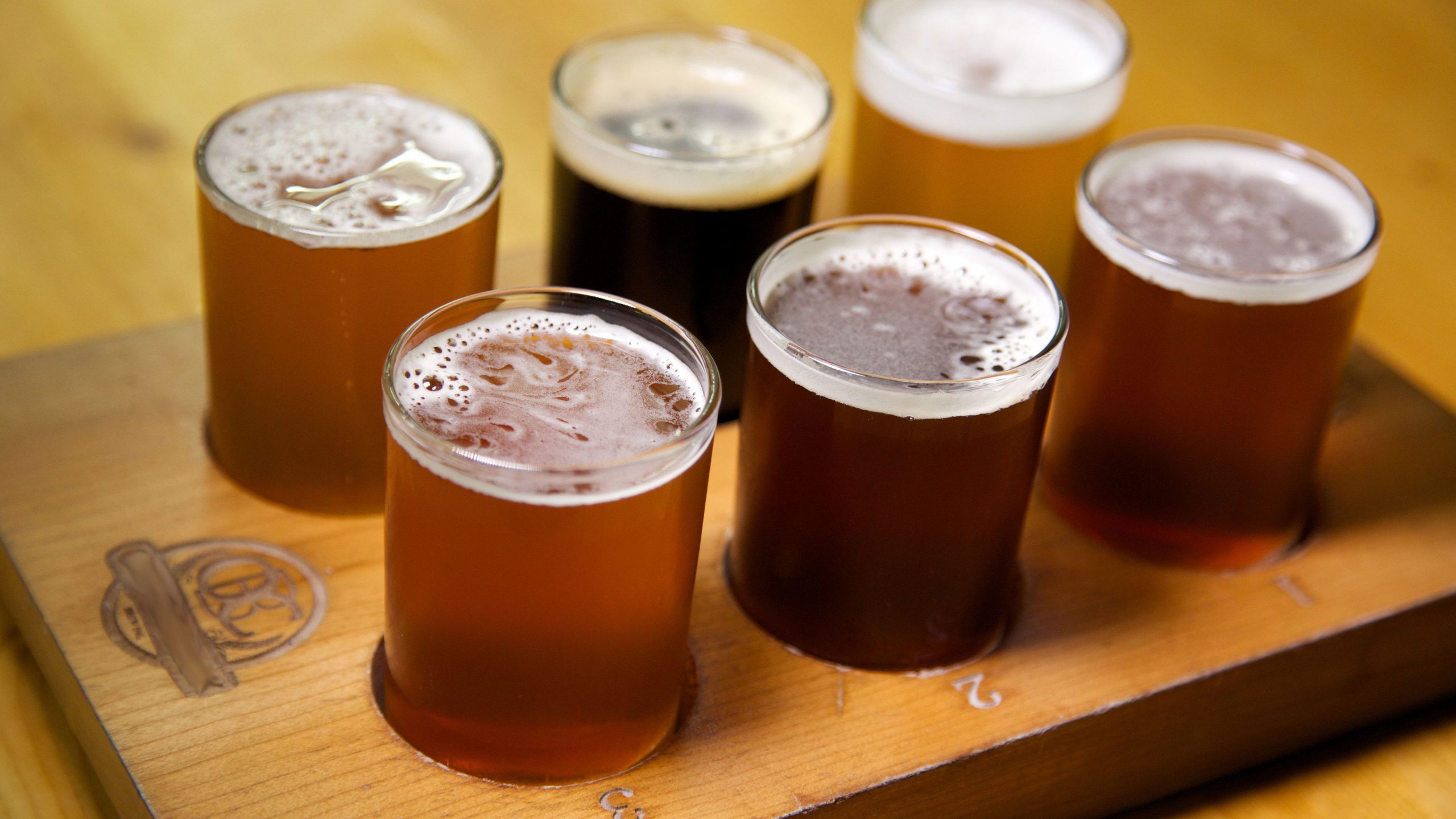 Beer tasting flight for a virtual fathers day