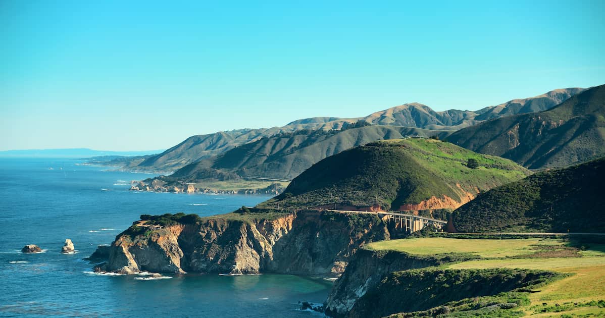 Seascape in Big Sur in California while driving through the coast of San Francisco to Los Angeles.