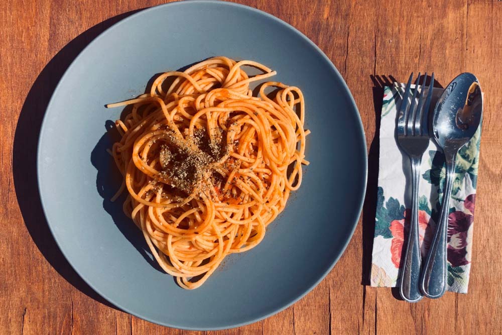 Spaghetti marinara from Rome, Italy