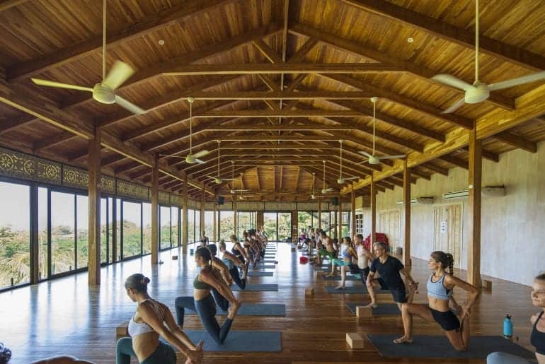 A yoga class at the Bodhi Tree Yoga Resort in Costa Rica.