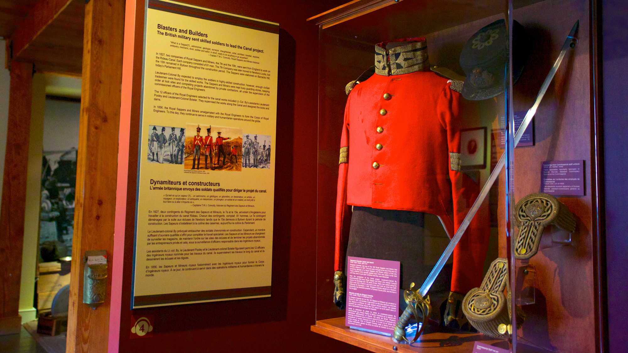 Military uniform in the Bytown Museum in Ottawa, Canada