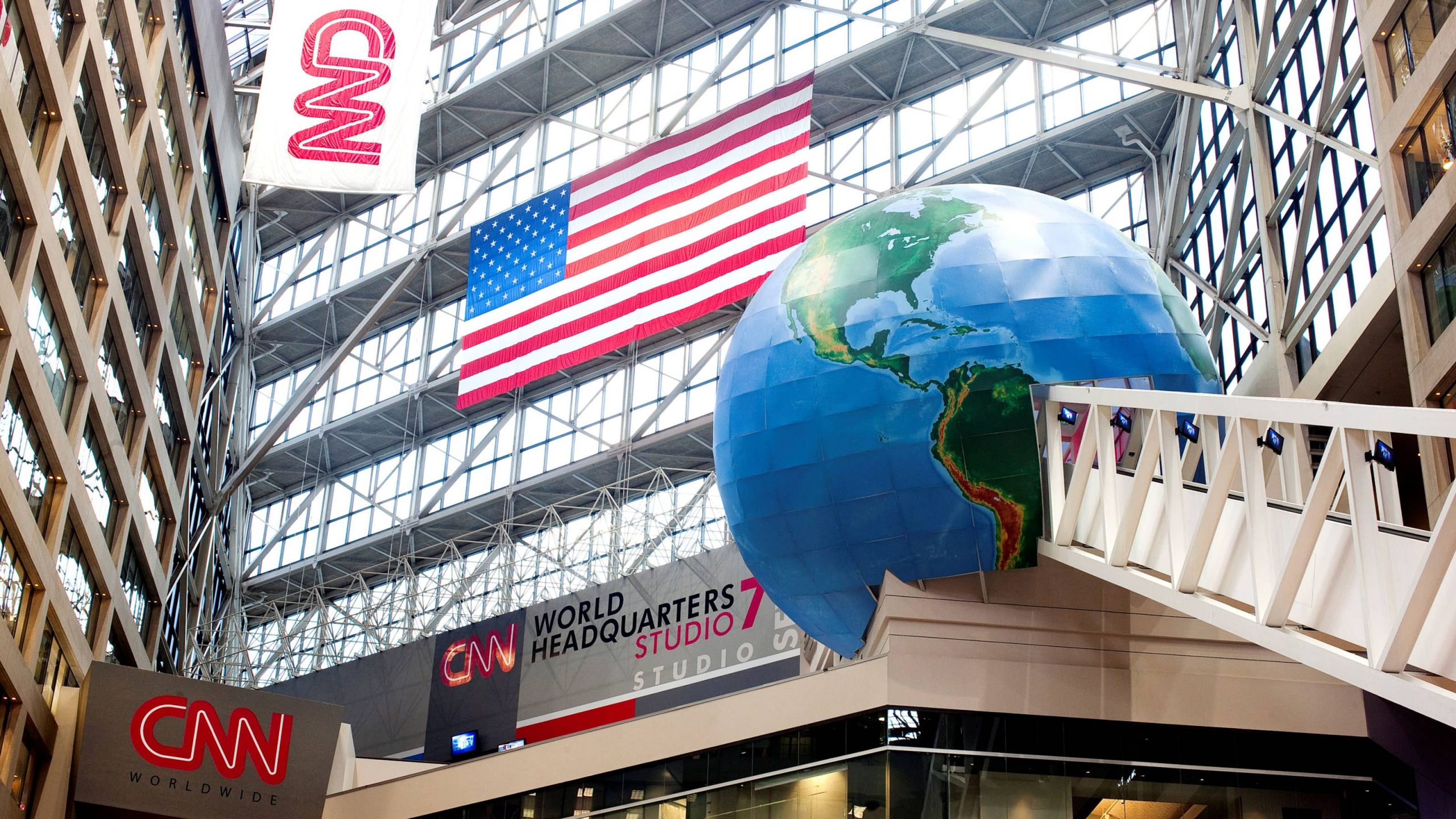 CNN studio boasts a very tall elevator.