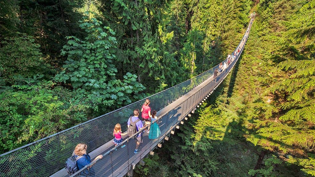 Family travel adventures at the Capilano suspension bridge park in Vancouver, Canada