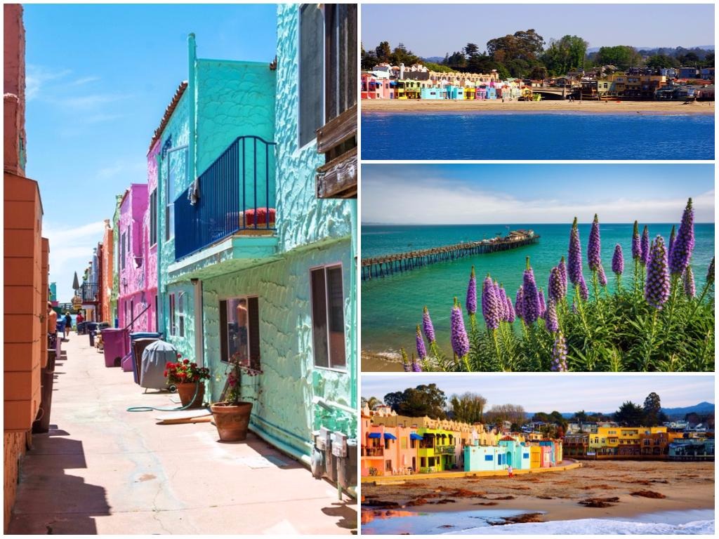 Colorful places along the shoreline in Capitola, California. 