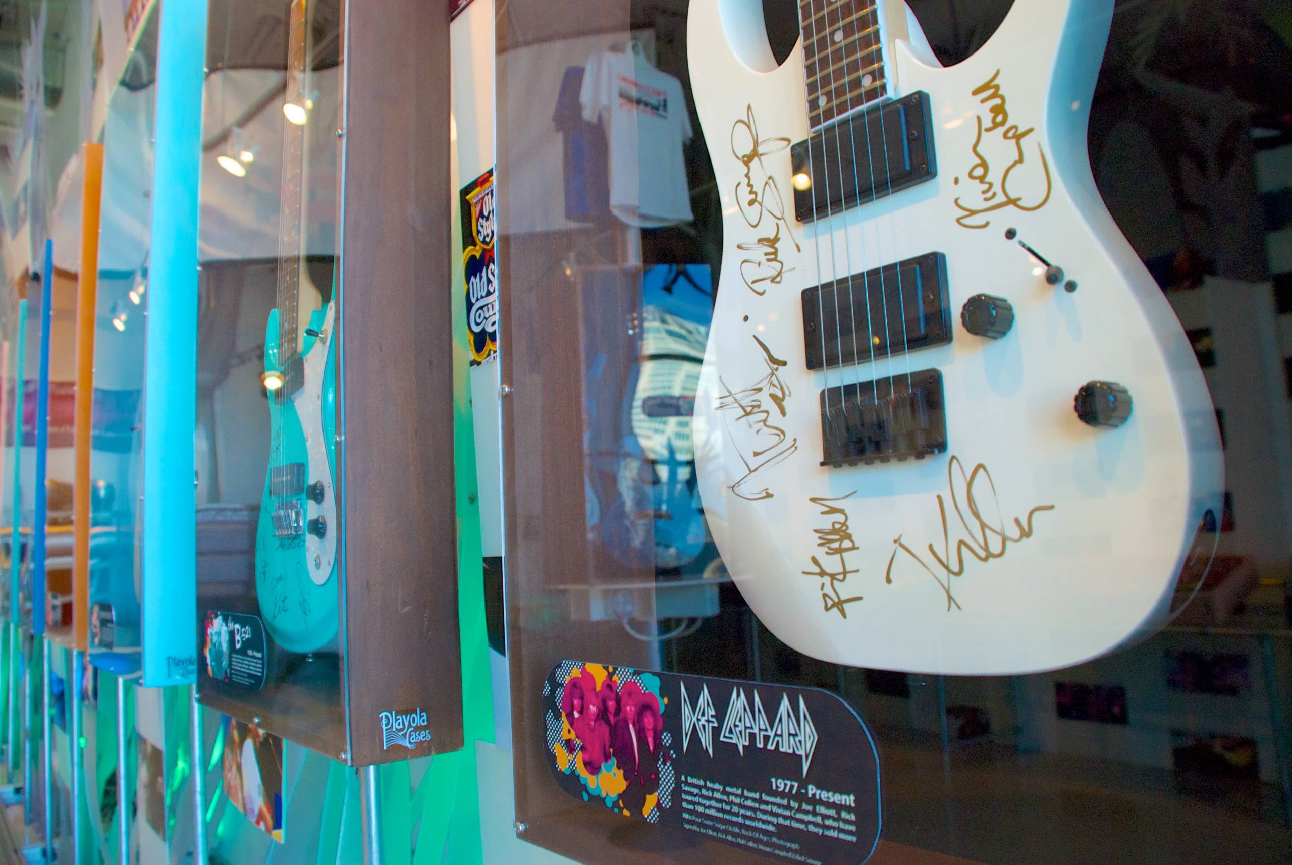 Classic Rock guitars signed by Def Leppard and other artists