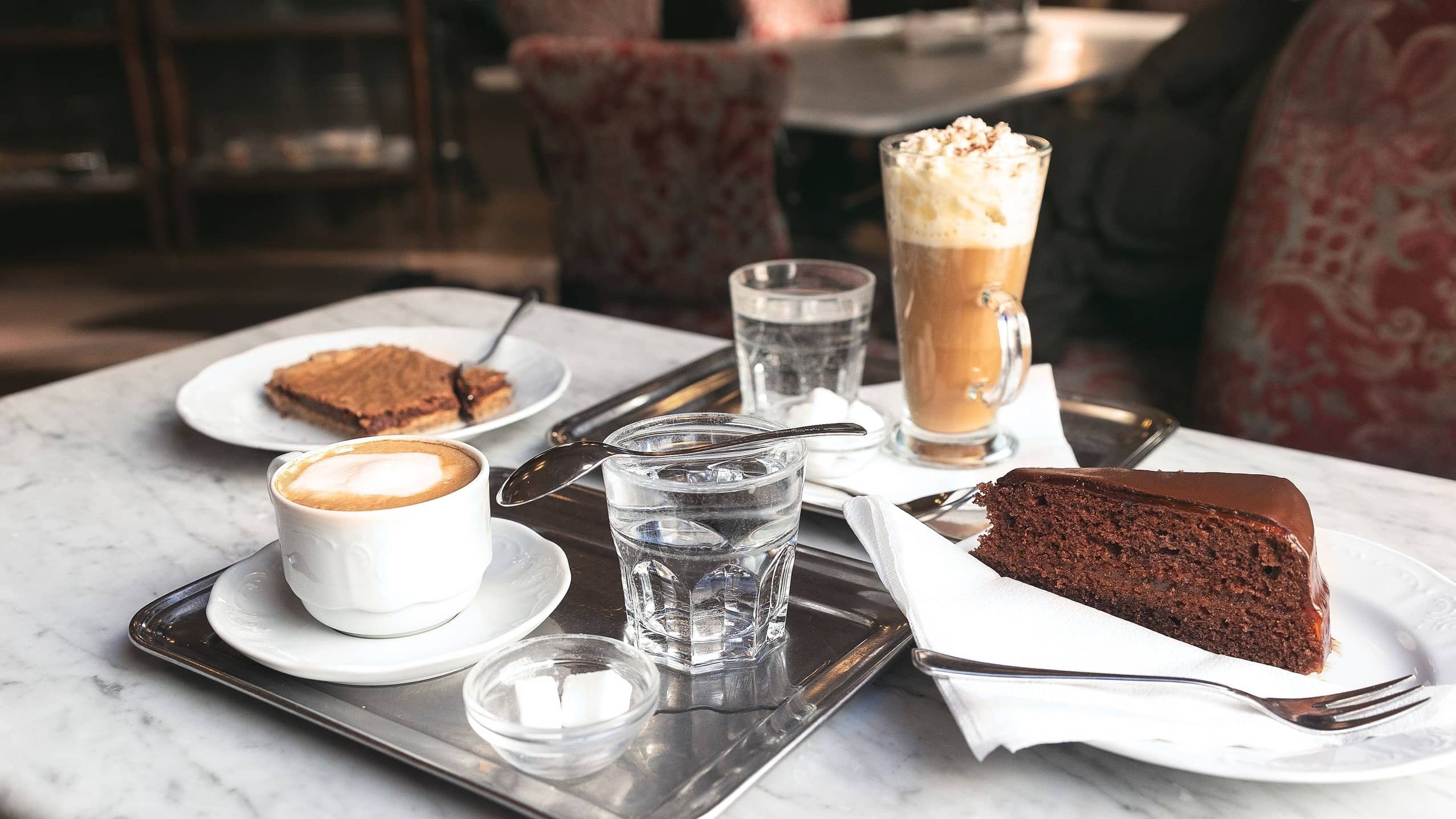 Coffee and cake served in Vienna