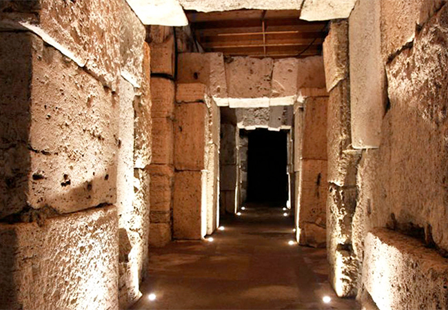 Underground access on the evening Colosseum Tour in Rome