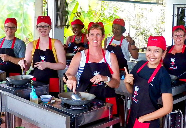 Inside a Thai Cooking Academy class with students