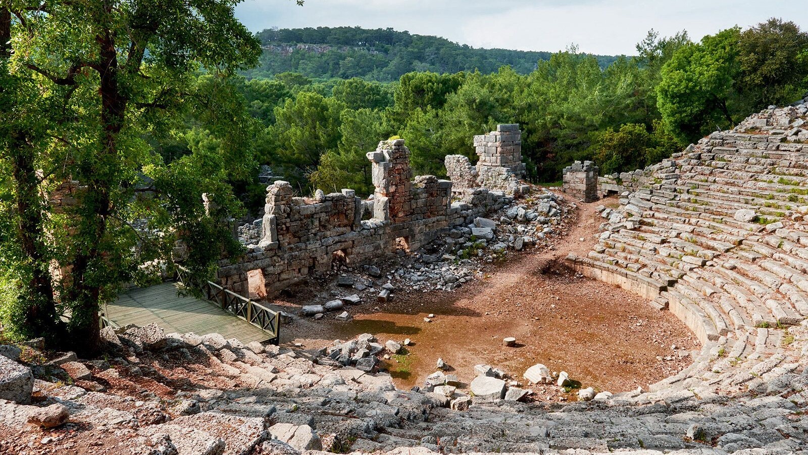 Crumbling amphitheater in ancient Troy