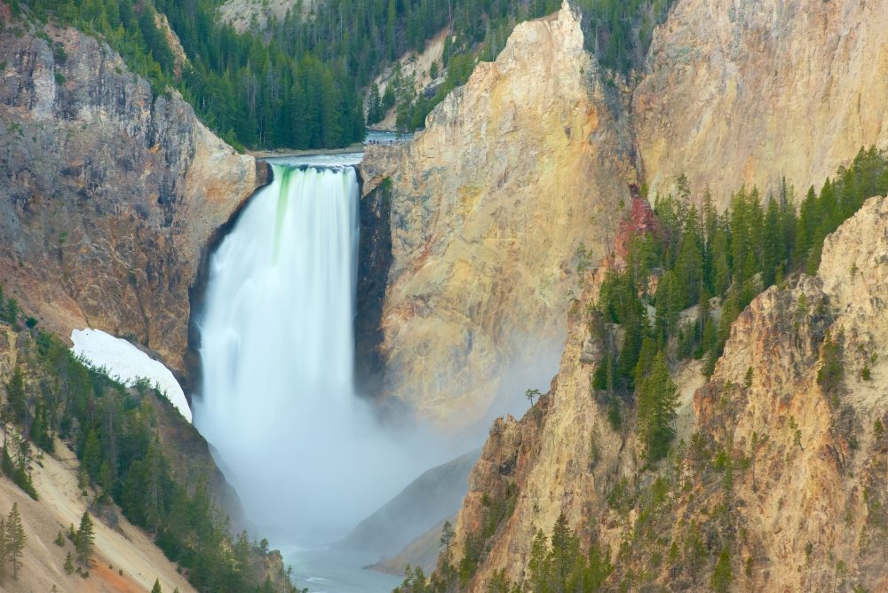 View of waterfall of the Grand Canyon of the Yellowstone