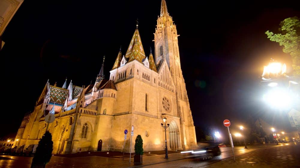 Night shot of Castle District in Budapest