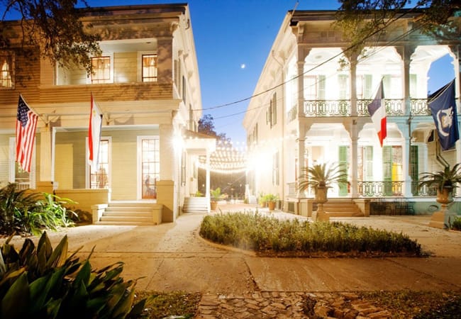 Exterior of Degas House at night