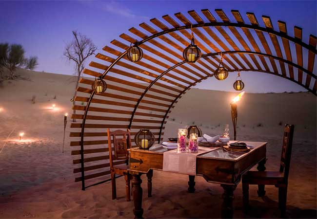 Dinner in the desert of Dubai Dubai Desert Conservation Reserve