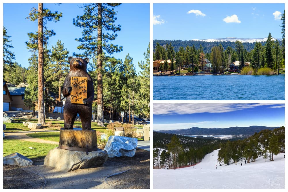 Beautiful scenery of the mountains and lake in Big Bear, California.
