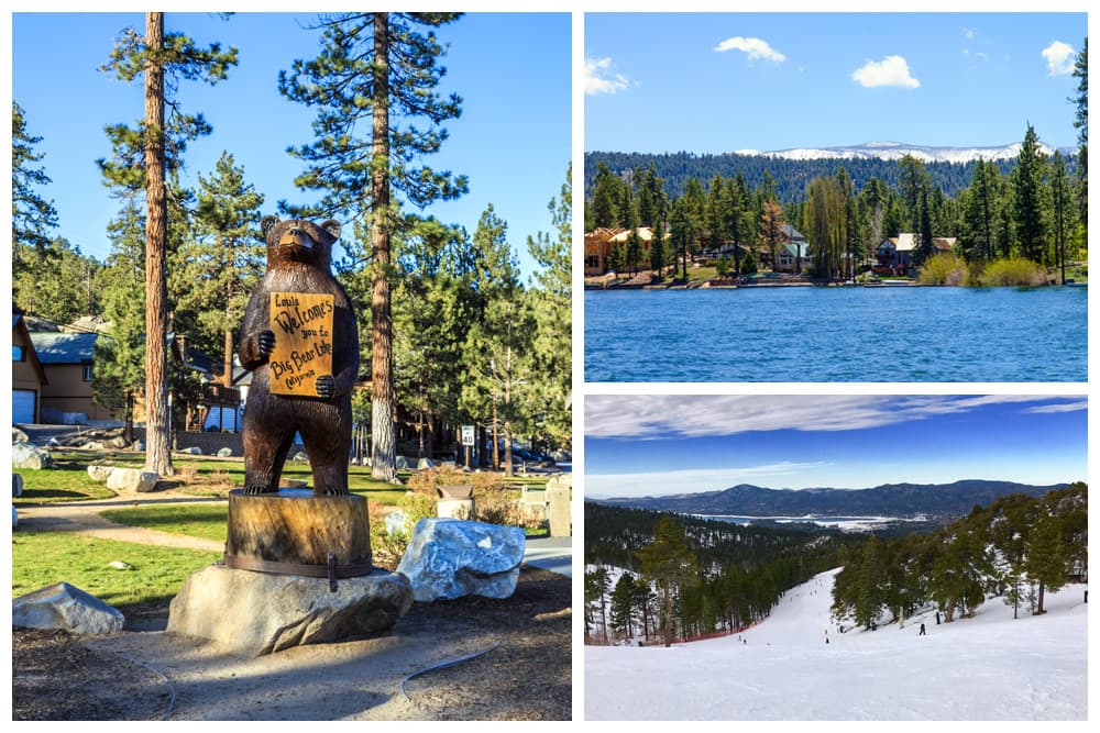 Beautiful scenery of the mountains and lake in Big Bear, California. 