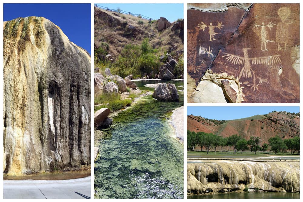 Beautiful mineral deposits, petroglyphs, and hot springs in Thermopolis, Wyoming.
