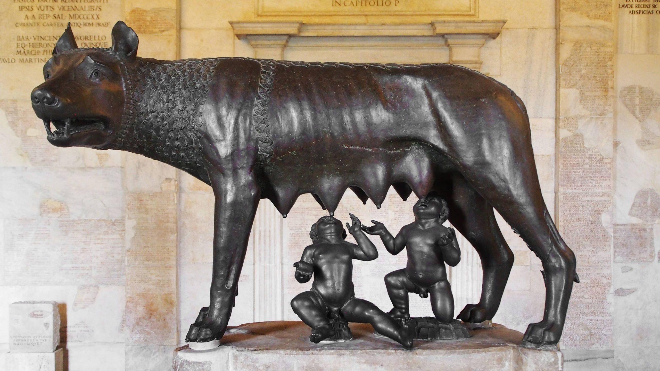 Famous Shewolf statue at the Capitoline Museum in Rome