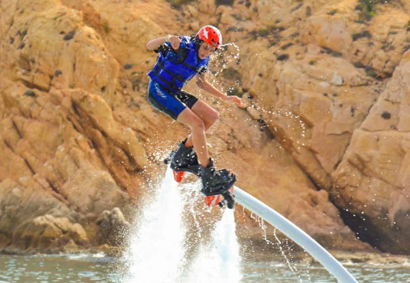 Flyboarding as a popular beach activity in Cabo