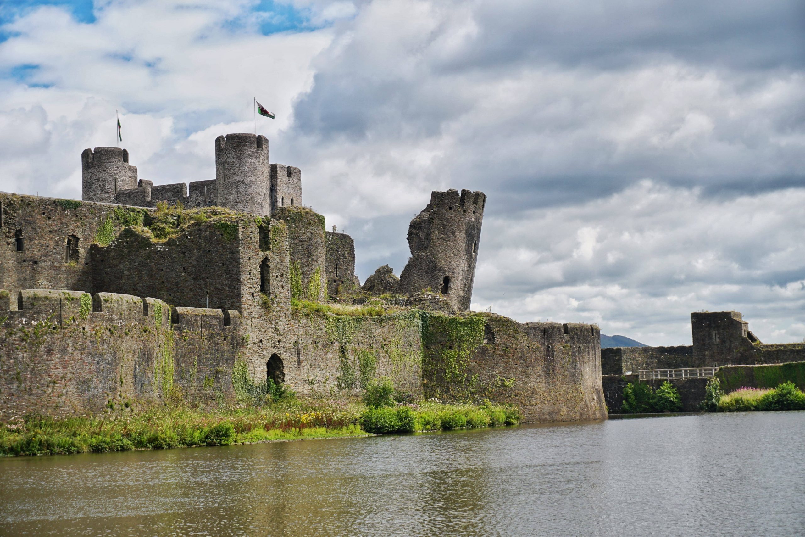 Caerphilly Castle leaning tower
