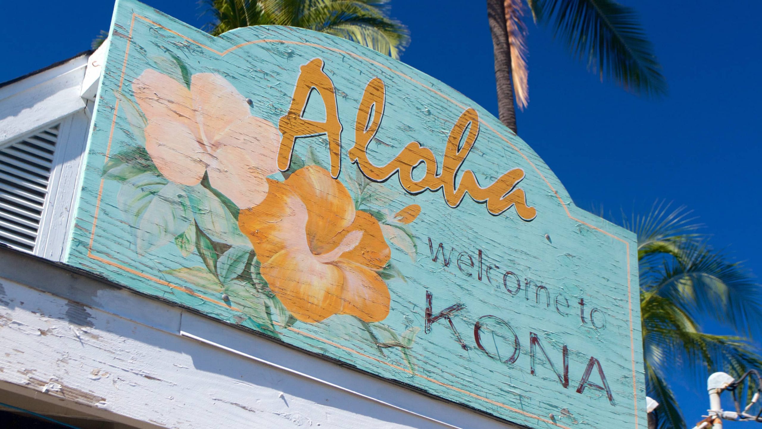 Welcome to Kona sign in Hawaii