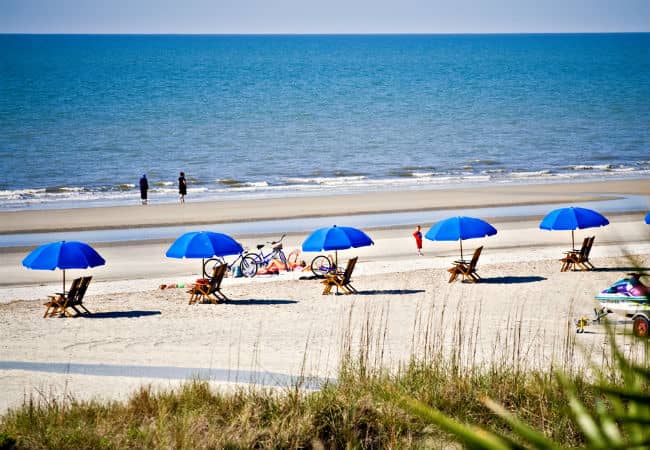 White sand beach on Hilton Head Island