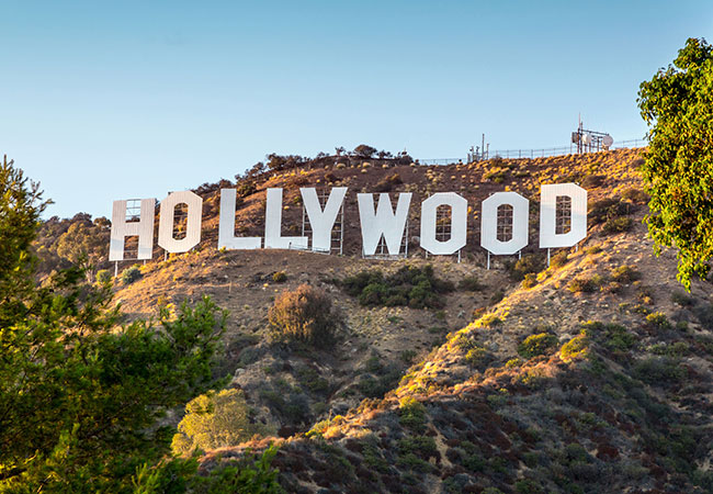 Hollywood sign on hillside in Los Angeles