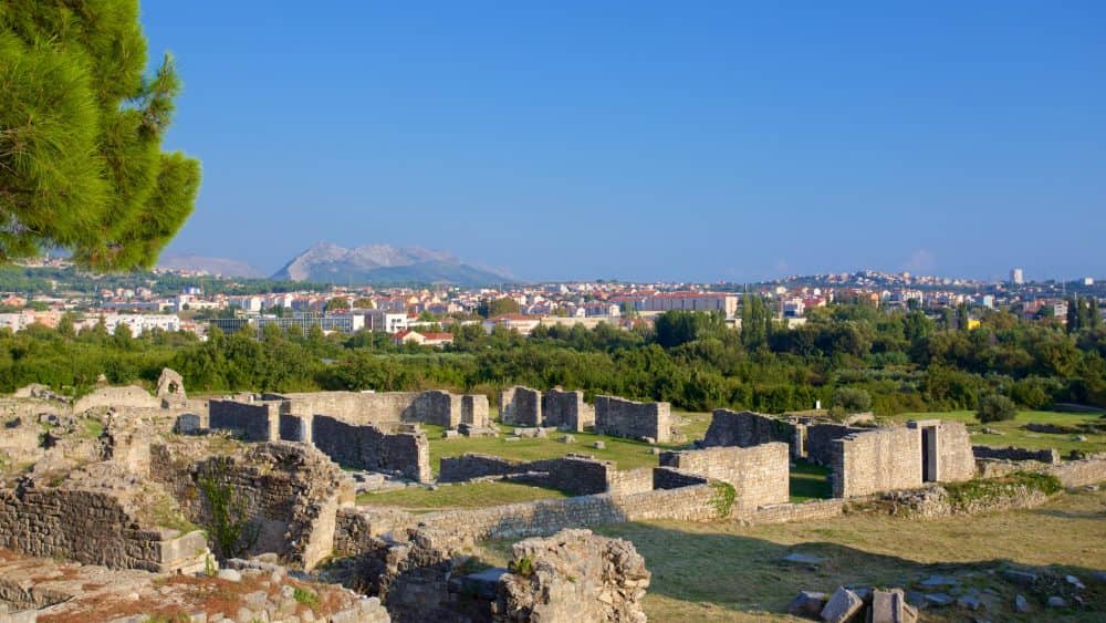 Aerial view of Salona Ruins in Croatia