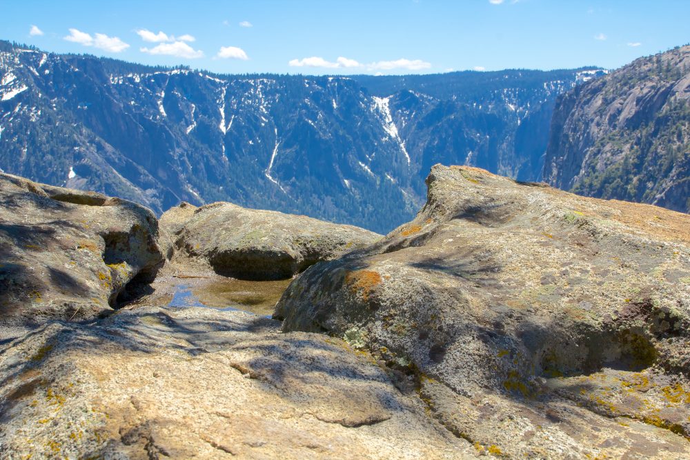 Rocky foreground of Yosemite Valley