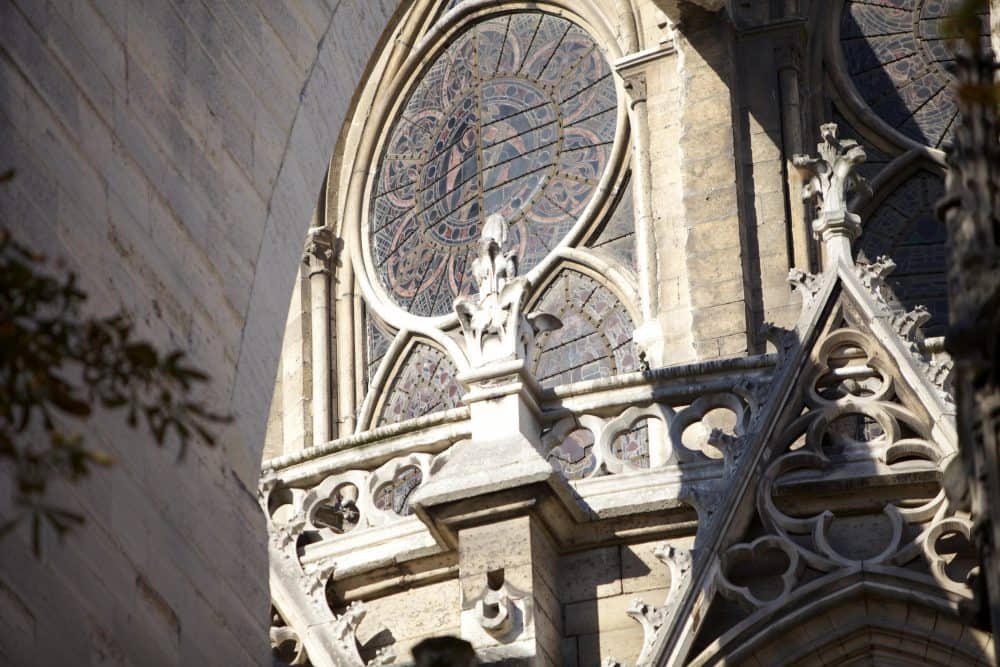 Stained glass window of Notre Dame Cathedral