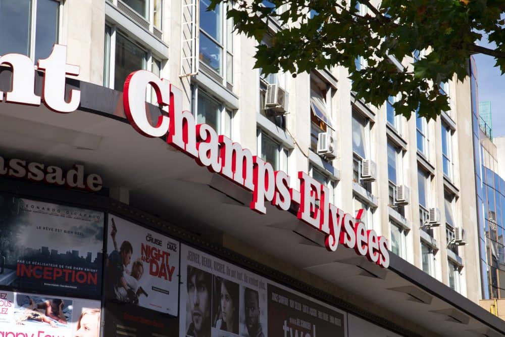 Sign reading Champs-Elysees