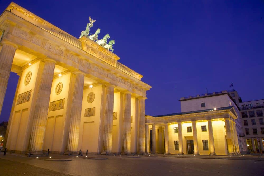 Closeup of Brandenburg Gate in Berlin