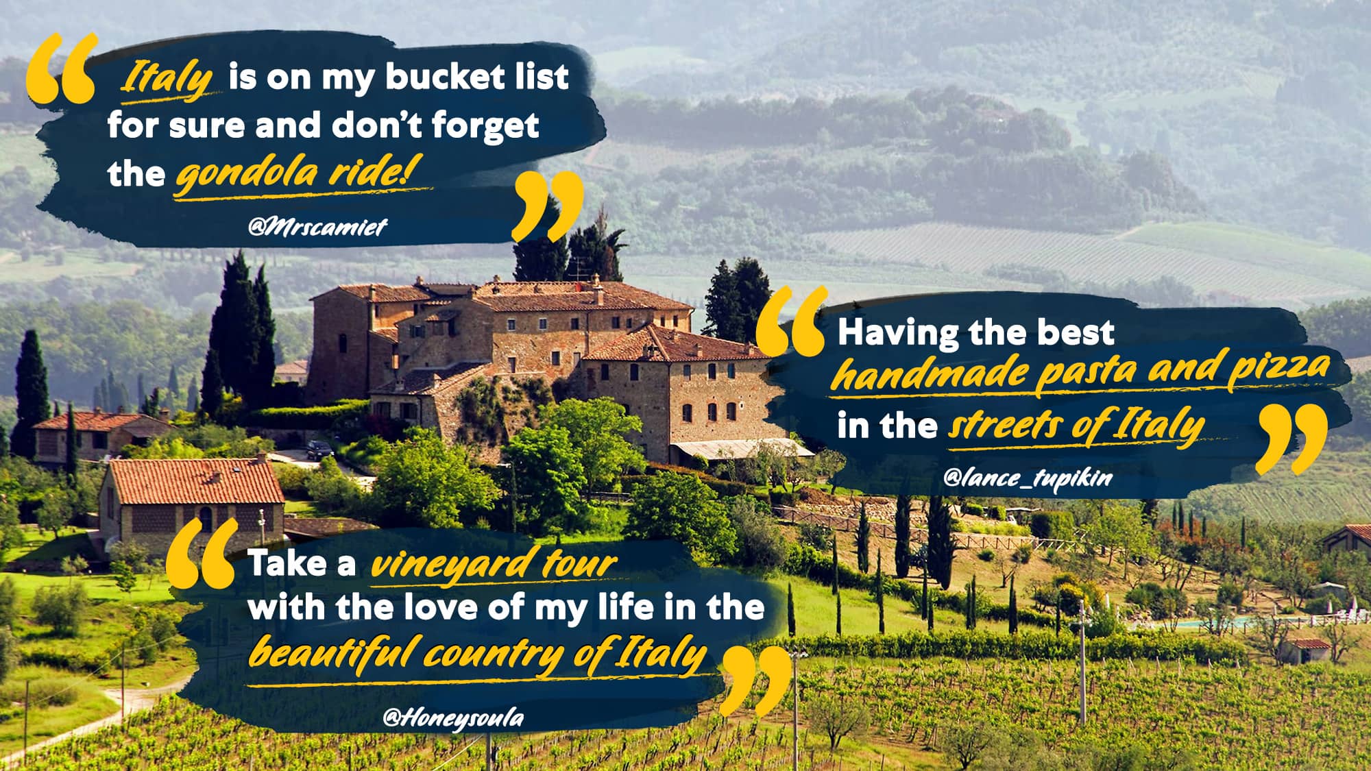 Bucket list activities in Italy