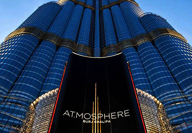 View of entrance to AT.MOSPHERE in Dubai”