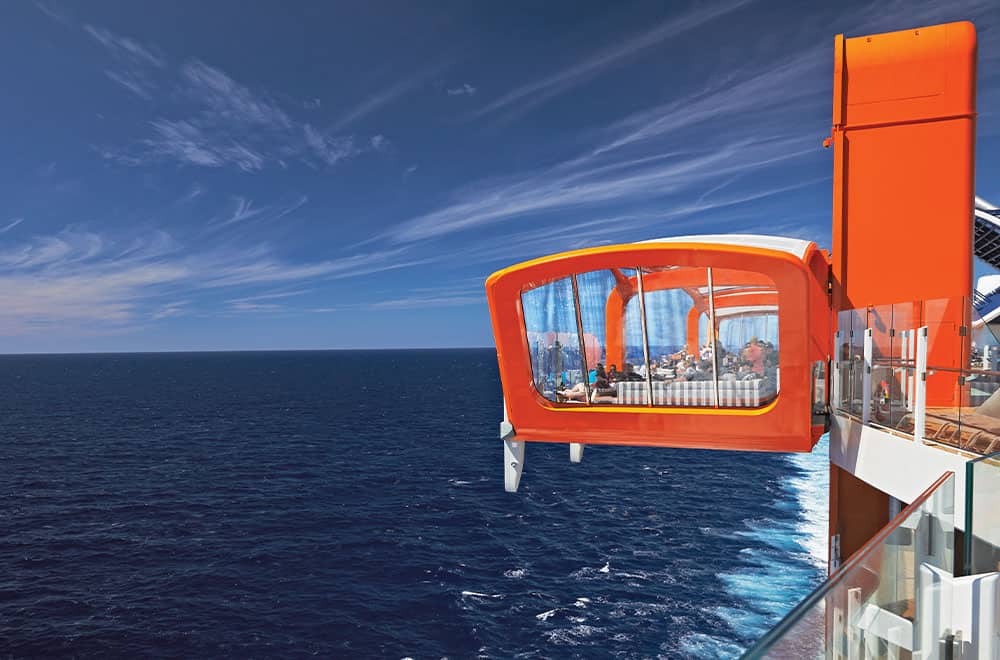 Magic Carpet, a seating floating bar at Celebrity Apex Magic Carpet, the highlight of Celebrity Apex