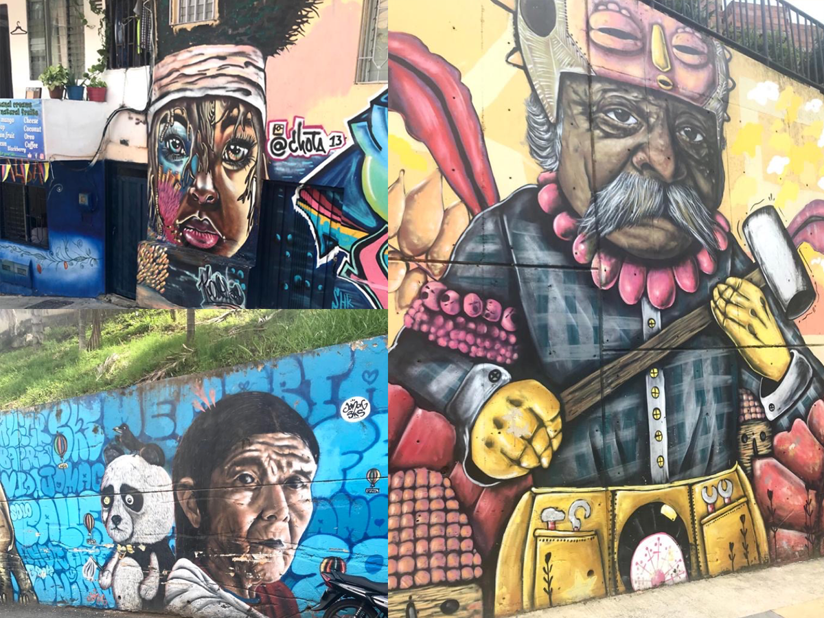 Street art in Comuna 13 in Colombia