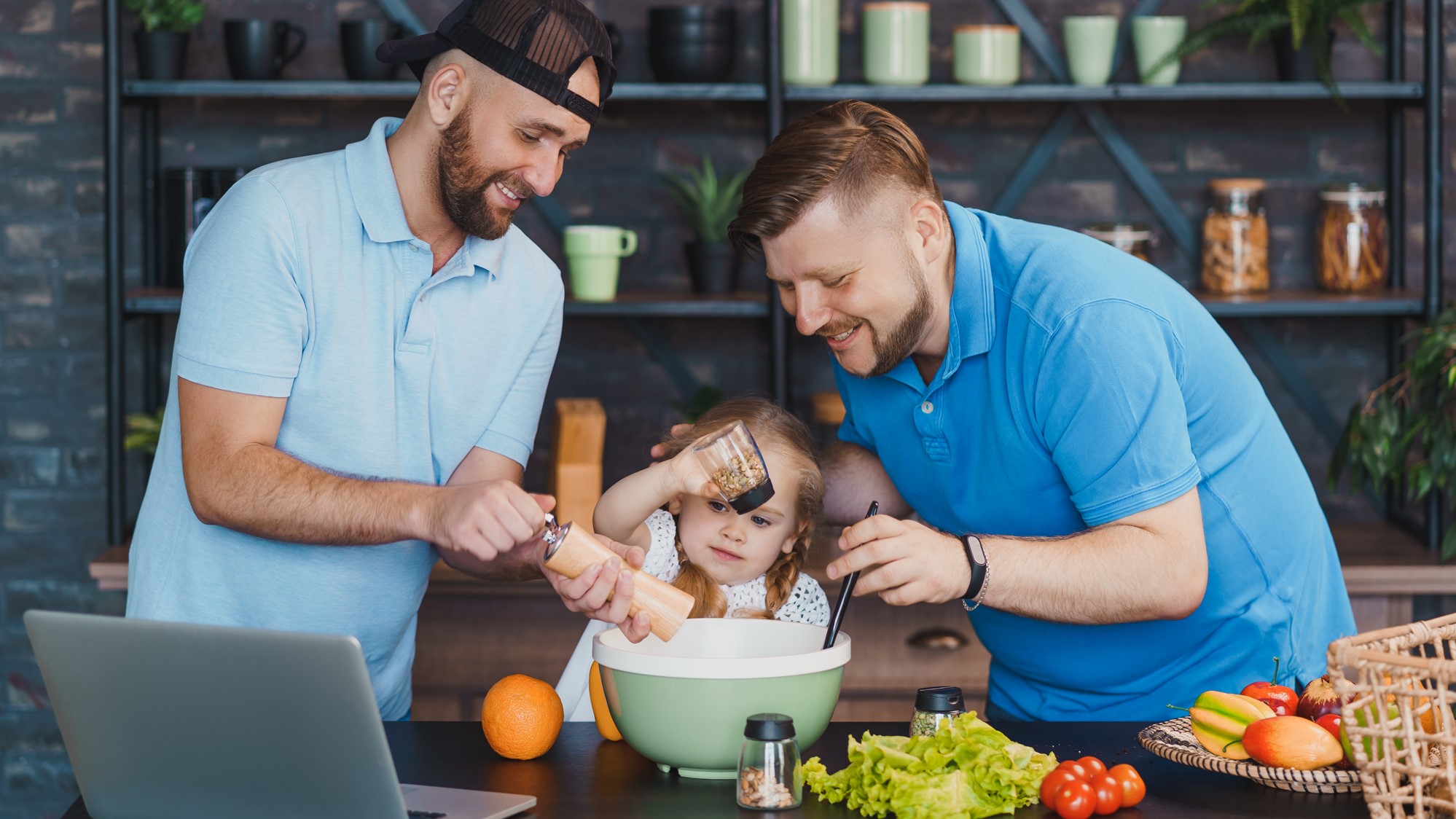 Taking an online cooking class for virtual fathers day