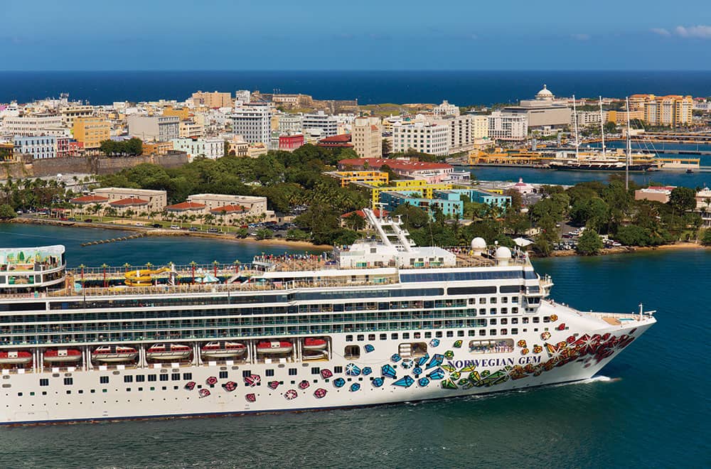Norwegian Gem arriving at San Juan, Puerto Rico A Caribbean cruise in Puerto Rico