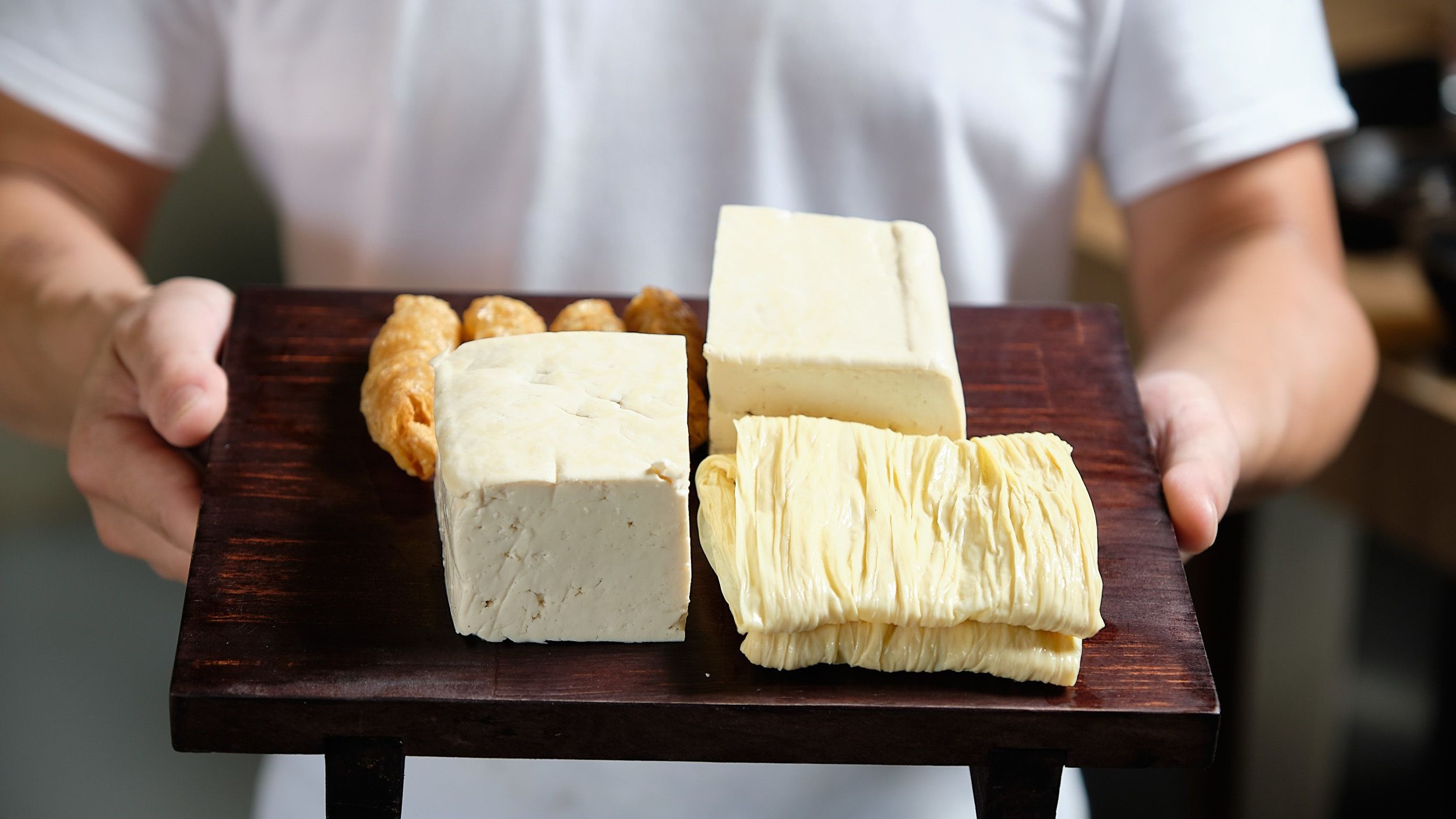 Organic locally made tofu from Daxi near Taipei, Tiawan