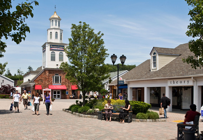 Shoppers at the Woodbury Outlets in New York