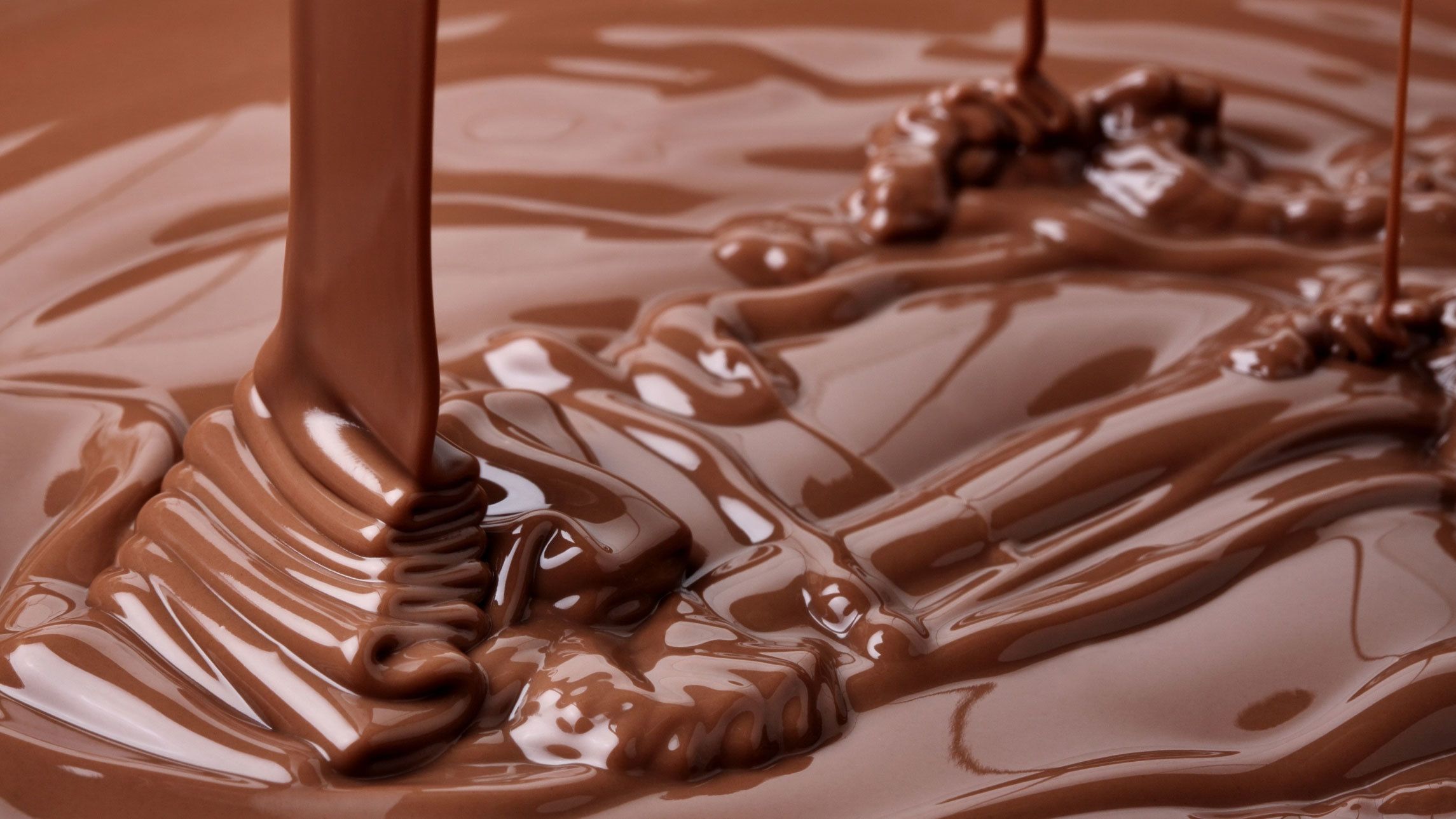 Pouring melted chocolate