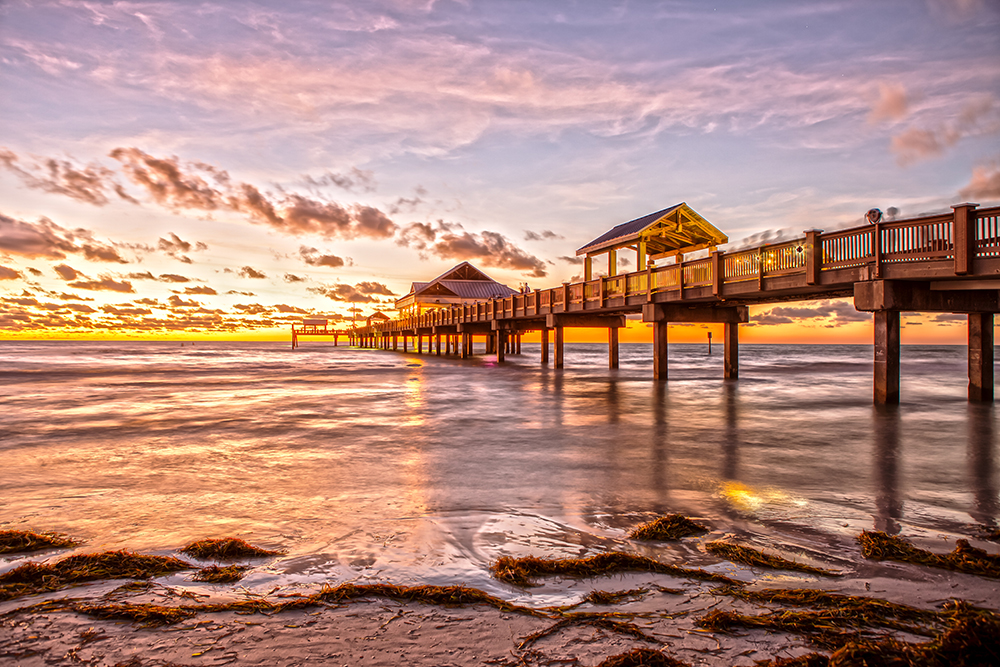 sunset beach pier