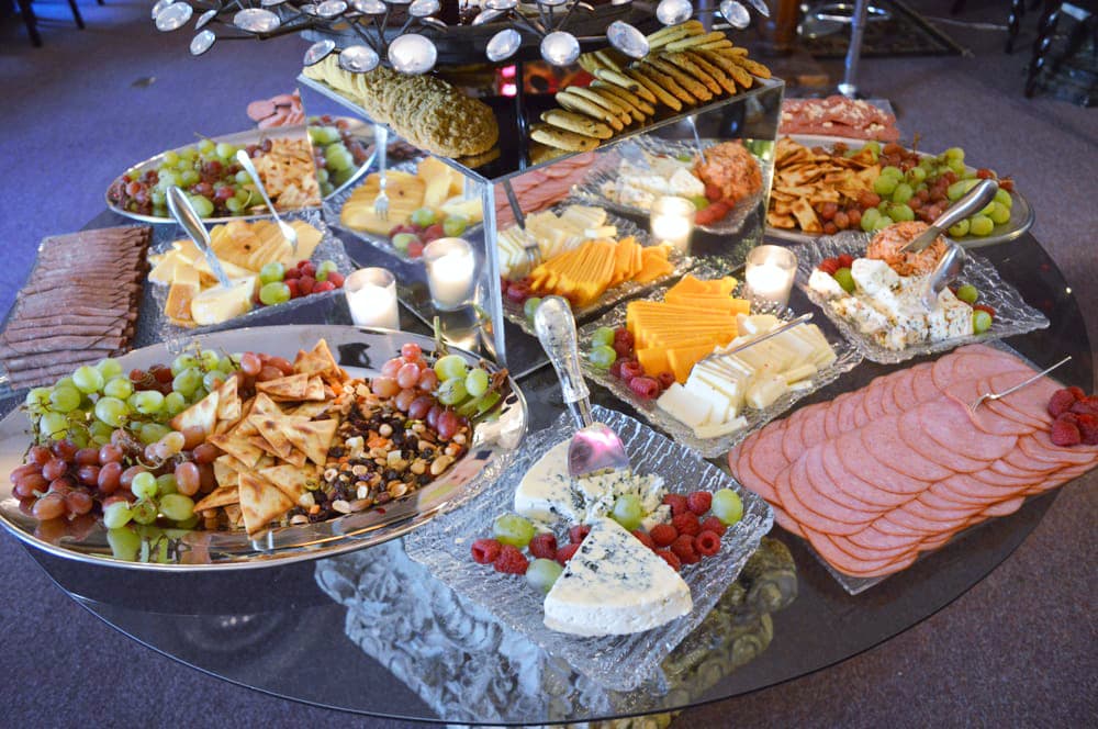 A beautiful cheese and fruit selection at Armando's Gallery House in the staycation city Redding